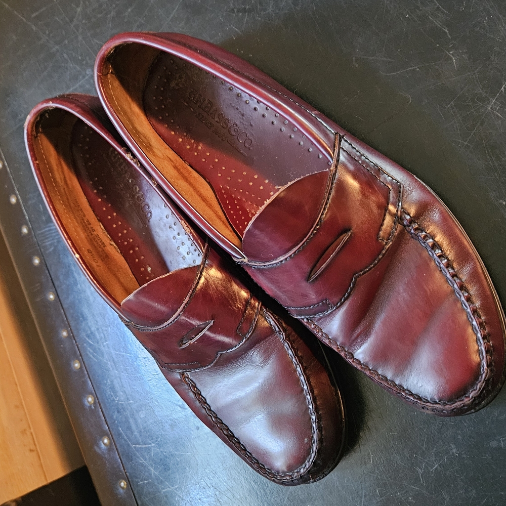 G.h. Bass Gh Bass Marron Burgundy Red Loafers Leather G H Bass